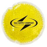 Custom Yellow Hot/ Cold Round Pack With Gel Beads, 4 3/4