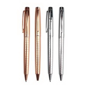 Custom Luxury Rose Gold Color Medium Ballpoint Pen, 5.5" L x 0.4" W