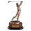 Custom 11 1/2" Electroplated Male Bronze Golf Trophy w/Wood Base, Price/piece