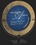Custom Golden & Blue Round Acrylic Award S, 13 3/4" H x 15" Diameter, Price/piece