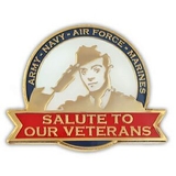 Blank Salute To Veterans Pin, 1