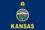 Custom Endura Poly Mounted Kansas State Flag (12"x18"), Price/piece