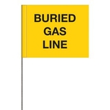 Blank Generic Message Marking Flags - Buried Gas Line Generic Message Marking Flags - Sewer, 4" L x 5" W