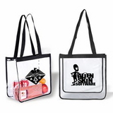 Custom Transparent Tote Bag, NFL & PGA Compliant Open Stadium Tote, Resusable Grocery bag, Travel Tote, 12