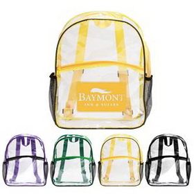 Custom Clear Promotional Backpack, 4" L x 12" W x 15.25" H