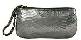 Blank Crocodile Wristlet Bag, 7 1/4" L x 4" W