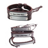 Custom Leather Plate Bracelet, 6 3/4