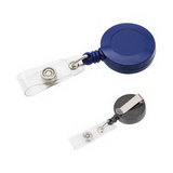 Custom Stock Round Plastic Clip on Badge Reels - Blue