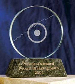 Custom Glass Record Breaking Award