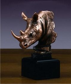 Custom Resin Rhino Award, 5.5" W x 9.5" H