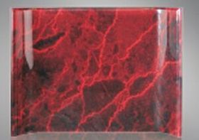 Custom Red Marbleized Acrylic Crescent Award (7"x10")