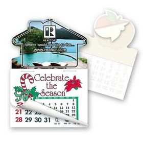 House Shape Custom Printed Calendar Pad Sticker With Tear Away Calendar, 4" L X 3" W