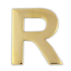 Blank Gold R Pin, 3/4" W