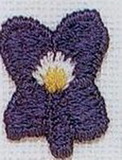 Custom Floral Embroidered Applique - Purple Flower