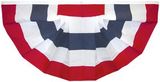 Custom Cotton Fully Printed Pleated U.S. Fan Without Stars (3'X6')