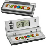 Custom SpectraprintTravel Alarm Clock (Black/Silver), 1 3/4