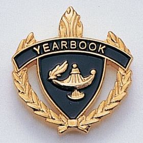 Blank Fully Modeled Epoxy Enameled Scholastic Award Pins (Yearbook), 7/8" L