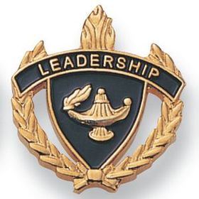 Blank Fully Modeled Epoxy Enameled Scholastic Award Pins (Leadership), 7/8" L