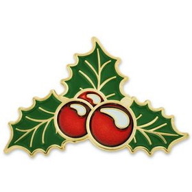 Blank Holly Berry Pin, 1 1/4" W x 7/8" H