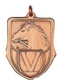 Custom 100 Series Stock Medal (Horse Head) Gold, Silver, Bronze