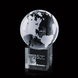 Custom Optical Globe On Cube Crystal Award (4