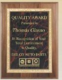 Blank Genuine Walnut Plaque w/ Red Brass Engraving Plate (7