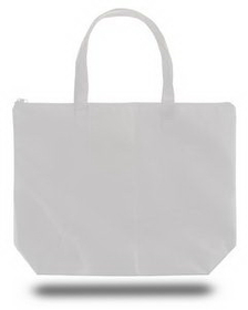 Custom Zippered Non Woven Tote Bag, 20" W x 15" H x 5" D