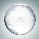Custom Clear Ocean Globe Optical Crystal Award (Large), 3 7/8