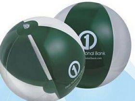 Custom 16" Inflatable Forest Green & Clear Beach Ball