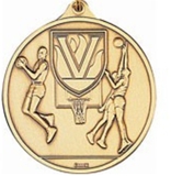 Custom 400 Series Stock Medal (Male Basketball) Gold, Silver, Bronze