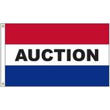Custom Auction 3' x 5' Message Flag with Heading and Grommets