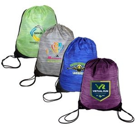 Custom Reflections Polyester Drawstring Backpack, Full Color Digital, 12" W x 17" H