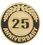 Custom 25 Years Anniversary Round Stock Die Struck Pin, Price/piece