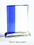 Custom Veertical Panel Optical Crystal Award Trophy., 7" L x 5.25" W x 0.8125" H, Price/piece