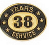 Custom 38 Years Service Stock Die Struck Pins