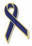 Custom Blue Awareness Ribbon Pin