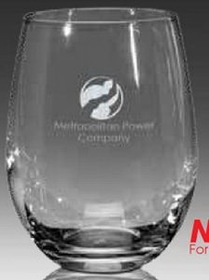 Custom 9 Oz. Stemless Wine Glass, 3 3/4" H