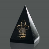 Custom Black Genuine Marble Pyramid Award (6