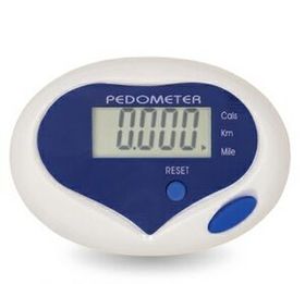 Custom Heart In Oval Pedometer/Step Counter, 2.25" W X 1.5" H X 0.5" D
