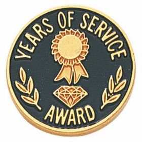 Custom Service Award Lapel Pins w/Clutch Back (Years of Service w/Engraving Space), 3/4" Diameter