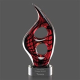 Custom Zephyr Hand Blown Art Glass Award, 13 1/2