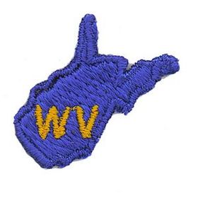 Custom State Shape Embroidered Applique - West Virginia
