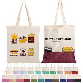 Custom Two-Tone Cotton/ Burlap Tote with Pocket (14.5'' x 16'')