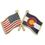 Blank Colorado & Usa Flag Pin, 1 1/8" W, Price/piece