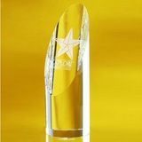 Custom Awards-optical crystal award/trophy 6-1/2 inch high, 2 1/4