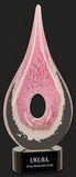 Custom Making a Difference Pink Rain Drop Art Glass Award, 12