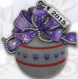 Custom 2015 Die Struck Christmas Ornament (Ball & Ribbon)