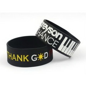 1" Ink Injected Custom Silicone Wristband - 96 Hour Rush