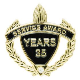 Blank Service Award Lapel Pins (35 Years), 1 1/4" Diameter
