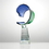 Custom Azure Meridian Art Glass Award, 15 1/2" H, Price/piece